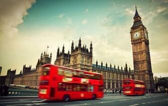 London England Big Ben Westminster Abbey Red Bus
