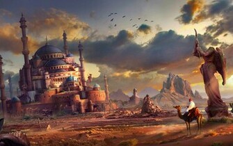 Fantasy City Painting Wallpaper HD For Desktop