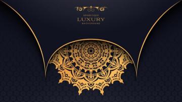 Blue Luxury Background With Ornate Mandala Vector Art At
