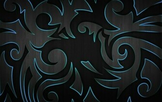 Blue Tribal Glow Wood By Runningxx