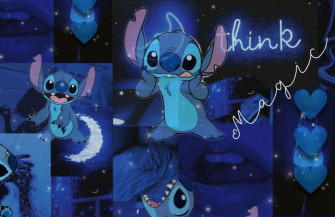 Stitch Magic Aesthetic Dark Blue Wallpaper For Desktop Laptop