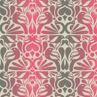Floral Birds Pattern 70s Retro Wallpaper