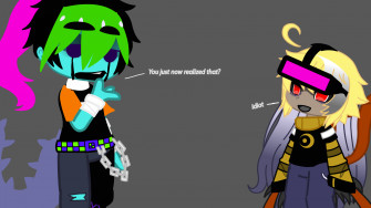 Two Of My Glitchcore Ocs Tall One Xavior He They Pronouns