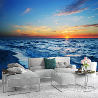 Sky Sunset Custom 3d Wall Decoration Wallpapering Ocean Beach
