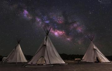 Wallpaper The Sky Stars Milky Way Wigwam Tipi Home Of