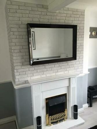 Brick Wall Wallpaper For Chimney Breast Living Room Ideas In