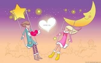 Cute Cartoon Couple Love HD Wallpaper For Valentines Day