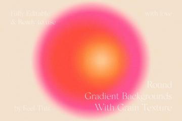 Round Circle Gradient Background With Grain Texture Ps On