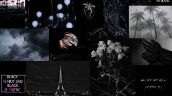 High Quality Aesthetic Black Collage Laptop Wallpaper