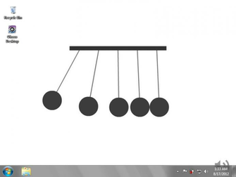 The Interactive Newton S Cradle On This Animated Desktop Wallpaper