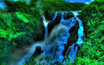 Deep In The Jungle Beautiful Waterfall Tropical Green Forest Desktop Wallpaper HD