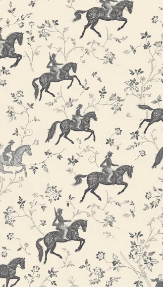Equestrian Toile Wallpaper