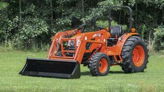 Photo Front Loader Kioti Dk5510 Orange Grass