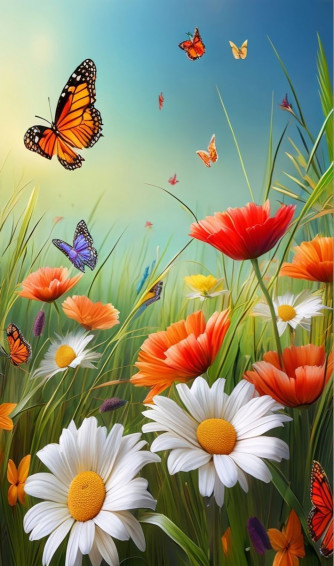 Beautiful Flower And Butterfly Wallpaper