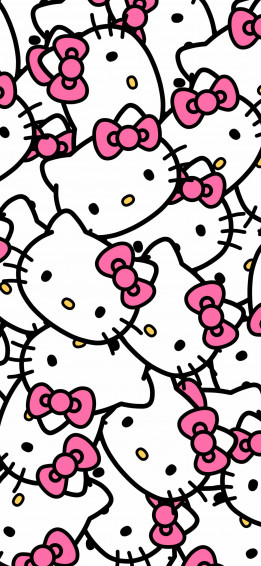 Hello Kitty Face Pattern Wallpaper Aesthetic