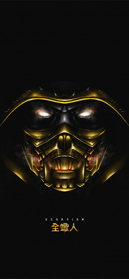 Scorpion Mortal Kombat Dark Minimal 8k iPhone Wallpaper
