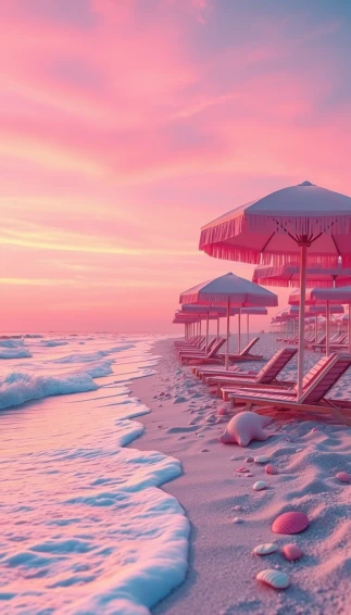 Pink Girly Beach Wallpaper