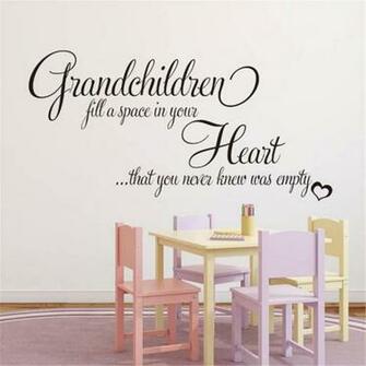 3d Grandchildren Fill Your Empty Heart English Quotes Wall