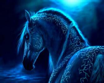Fantasy Horse Blue Magical Desktop Wallpaper