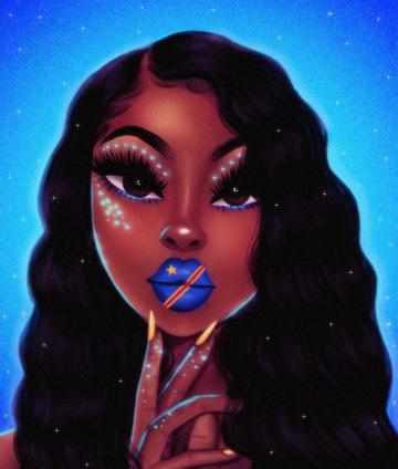 Black Girl Cartoon Wallpaper Sun