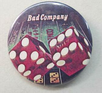 Bad Company Large Dice Diameter Celluloid Pinback Button