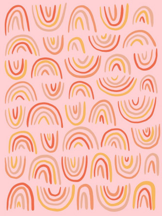 Rainbow Print Mini Art By Doodle Meg Preppy Wallpaper