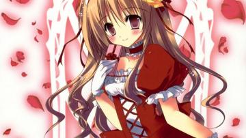 Desktop Wallpaper Cute Anime Girl Red Dress Original Blonde HD