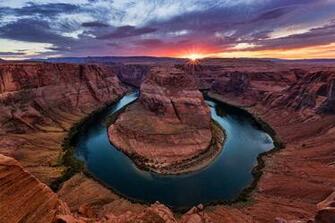 Horse Shoe Bend Sunset Desktop Background To