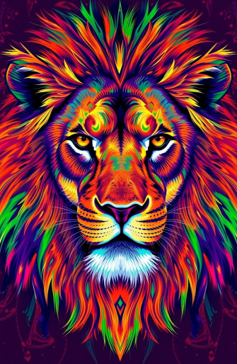 Colorful Lion Wallpaper