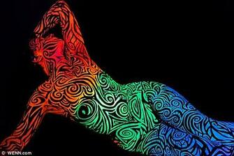Glow In The Dark Body Painting Art Desktop Background Wallpaper