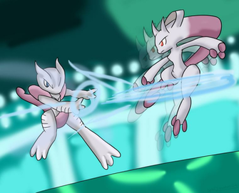 Mega Mewtwo X Vs Y Art Trade By Xero J