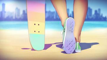 Wallpaper Illustration Anime Water Sky Calm Blue Feet
