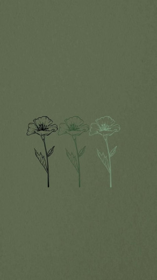 Sage Green Flower Aesthetic Wallpaper