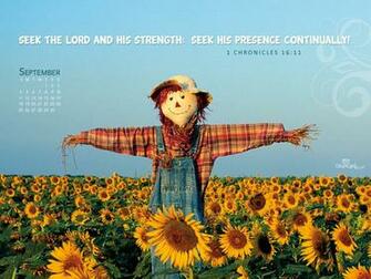 September Scarecrow Desktop Calendar Monthly Calendars
