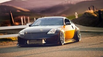 Nissan 350z Slammed Tuning Roads Wallpaper Background
