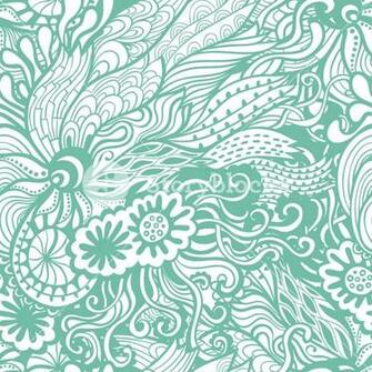 Vector Seamless Texture With Abstract Flowers Endless Background