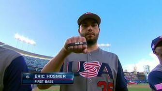 Eric Hosmer With The Yordano Ventura Tribute For Wbc Royals