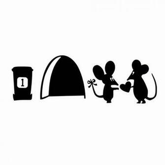 3d Funny Mouse Hole Wall Stickers Creative Rat Cartoon