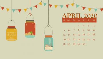 April Desktop Calendar Wallpaper