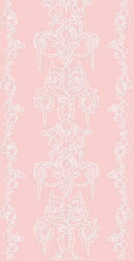 Flock Floral Amour Feature On Wallpaper Pink