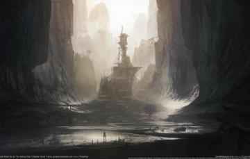 Wallpaper Girl Weapons Rocks Gorge Lara Croft Structure Game