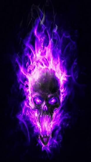 Flaming Skulls Wallpaper