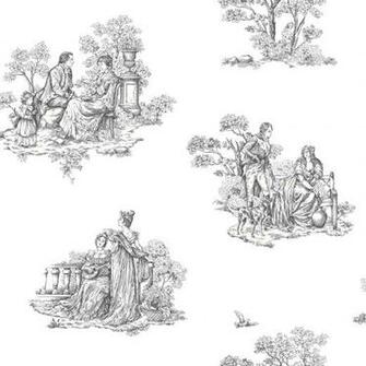 Rasch Amour Toile Wallpaper Black Cut Price