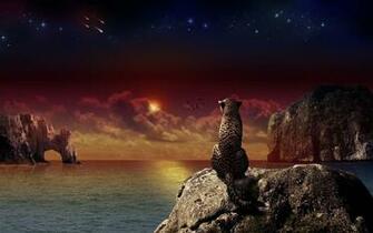 Google Themes Fantasy World Cheetah Wallpaper