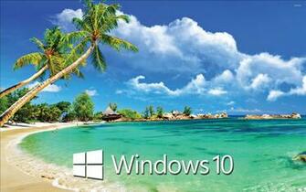 Windows Text Logo On A Tropical Beach Wallpaper Computer