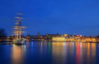 Skeppsholmen Stockholm City Night Lights Wallpaper