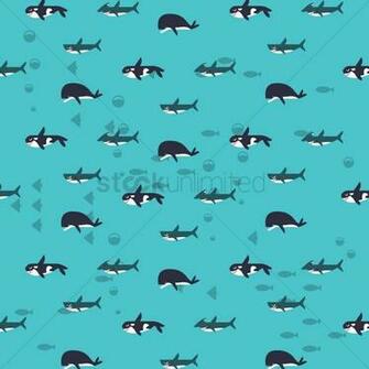 Seamless Fishes Background Vector Image Stockunlimited