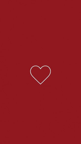 Aesthetic iPhone X Red Heart Icon Wallpaper