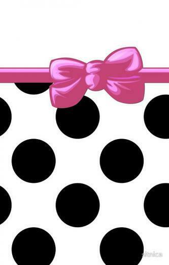 Black And Pink Polka Dot Background Dots Ribbon Bow White