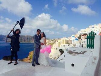 Wen And Kun Greece Honeymoon Santorini Wedding In By